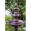 Invernaculo 52 in. Tall 3-Tier Freestanding Waterfall Fountain Outdoor Garden Yard Lawn Porch Decor, Brown IN2547176